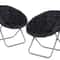 Soft Saucer Moon Chair Cozy Seat Stool With Metal Frame Folding Black Chair For Living Room Dorm An 0