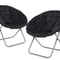 Soft Saucer Moon Chair Cozy Seat Stool With Metal Frame Folding Black Chair For Living Room Dorm An 0