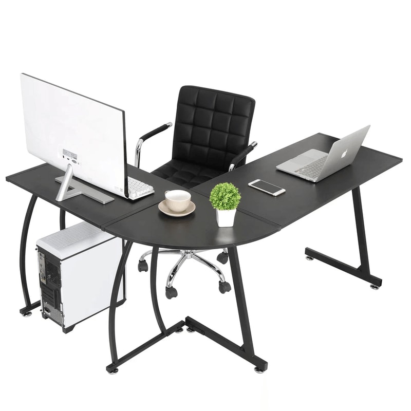 LShaped Corner Desk Computer Game Office Durable Laptop Workstation Study Desk For Home Office Setu 9