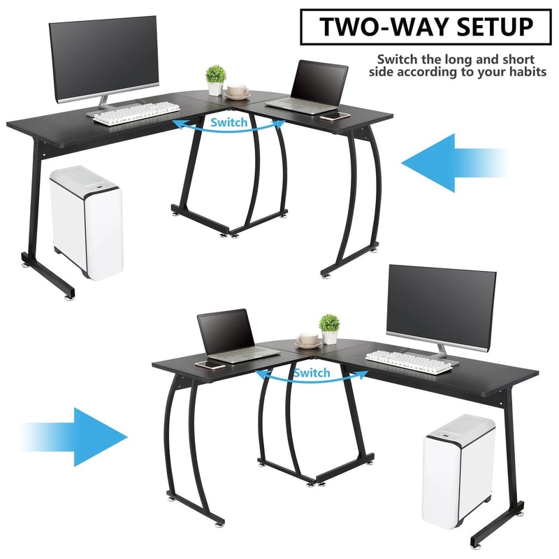 LShaped Corner Desk Computer Game Office Durable Laptop Workstation Study Desk For Home Office Setu 11