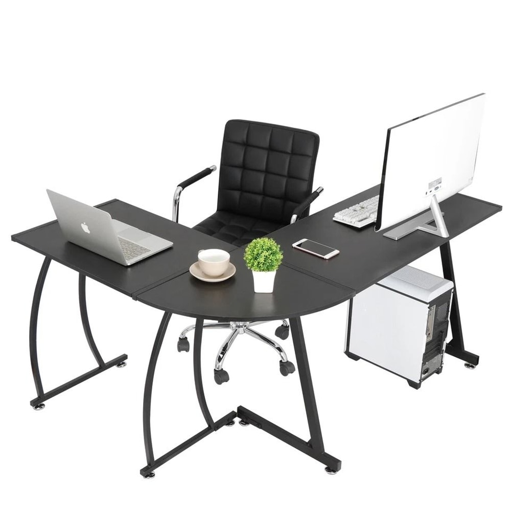 LShaped Corner Desk Computer Game Office Durable Laptop Workstation Study Desk For Home Office Setu 7