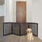 Freestanding Dog Gate Pet Safety Barrier MDF Coffee Colour Panels Folding ZShape Gate For Doorways 3