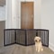 Freestanding Dog Gate Pet Safety Barrier MDF Coffee Colour Panels Folding ZShape Gate For Doorways 3