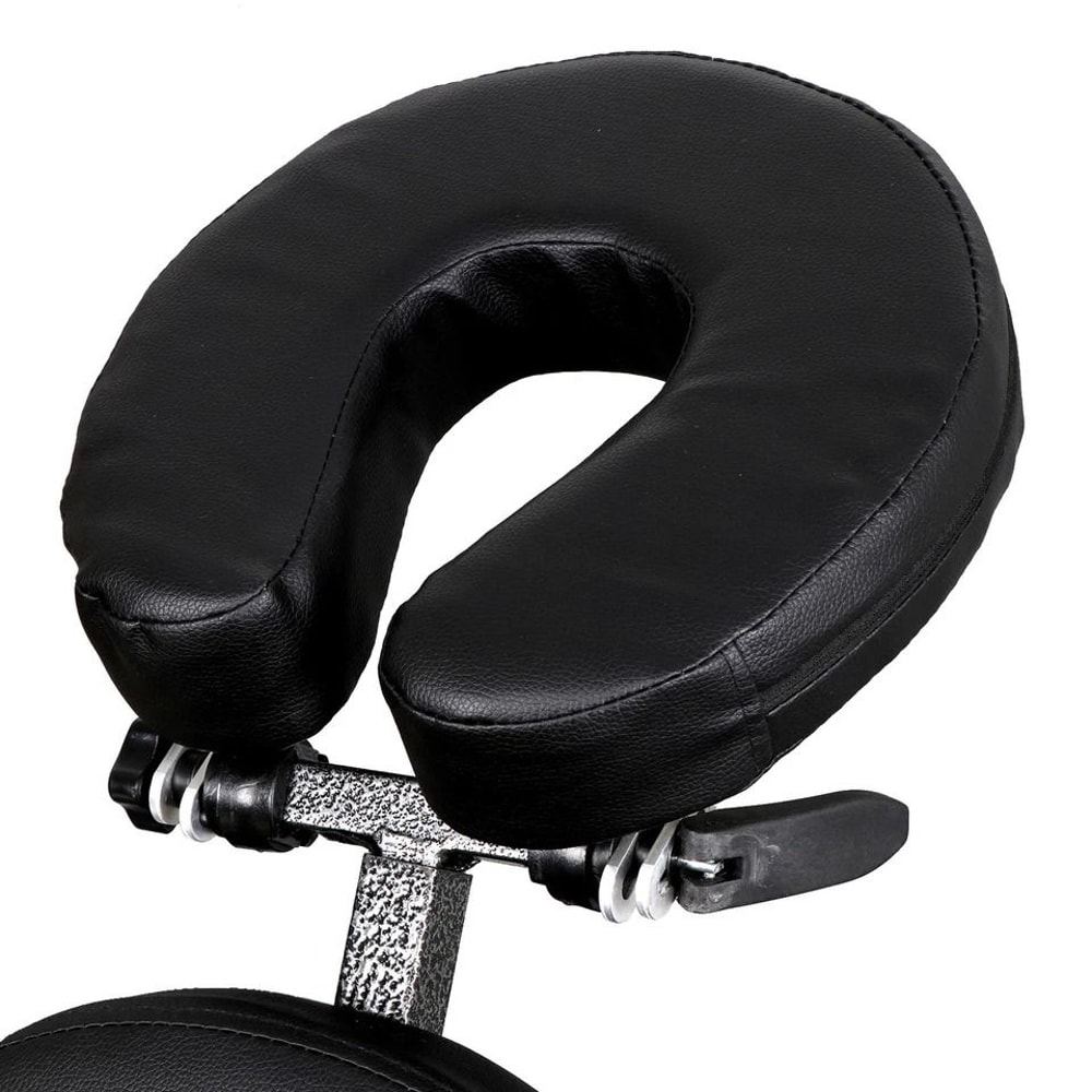 Portable Folding Massage Chair PU Leather Travel Pad Tattoo Salon Black 3