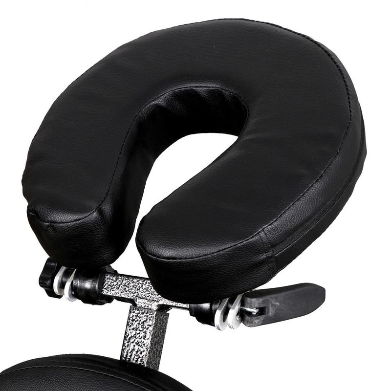 Portable Folding Massage Chair PU Leather Travel Pad Tattoo Salon Black 3