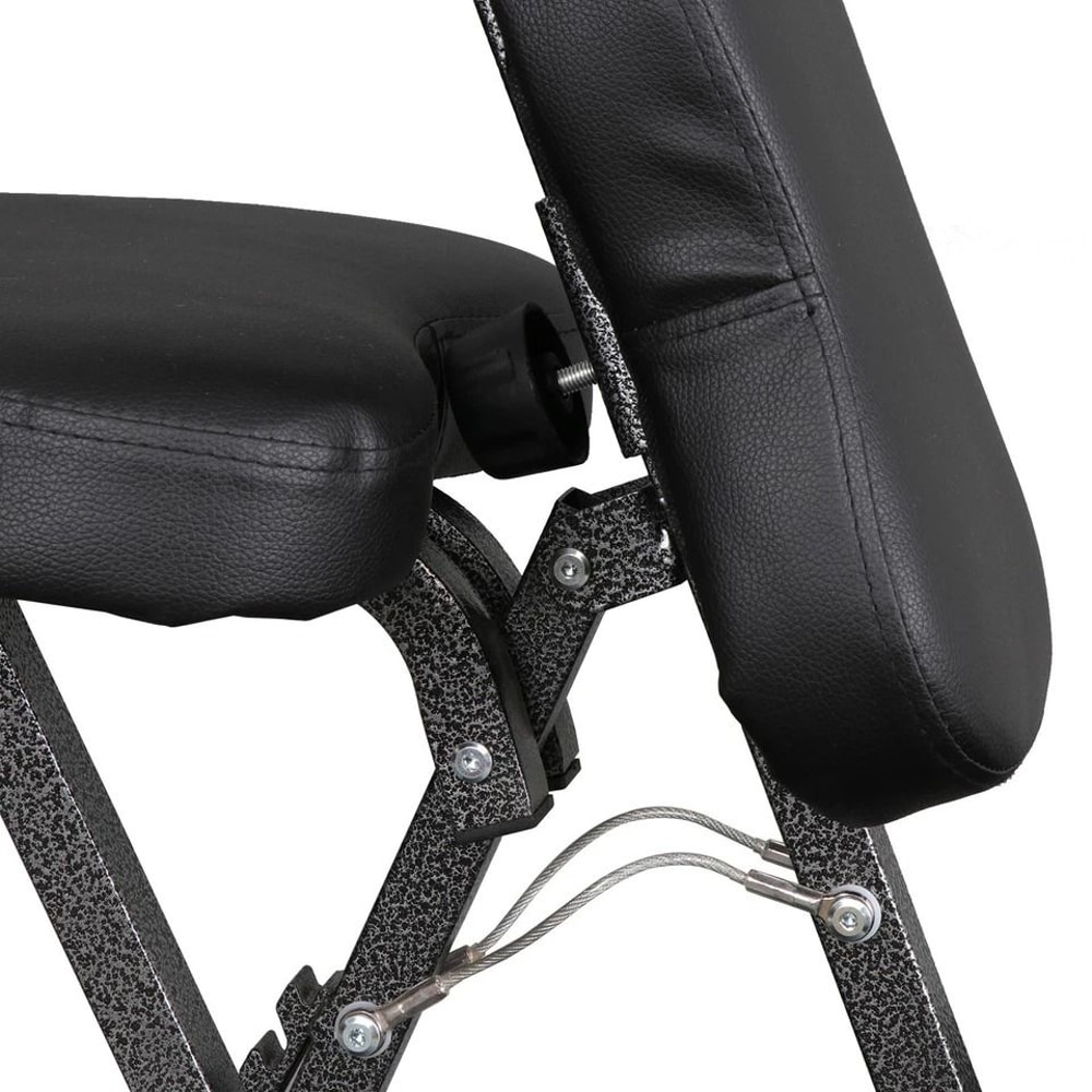 Portable Folding Massage Chair PU Leather Travel Pad Tattoo Salon Black 4