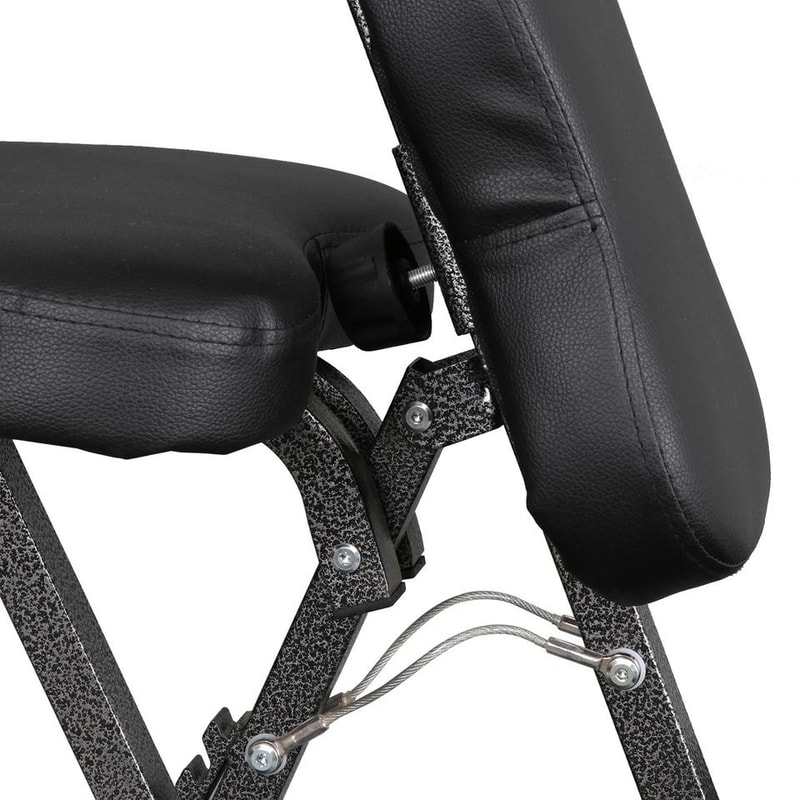 Portable Folding Massage Chair PU Leather Travel Pad Tattoo Salon Black 4