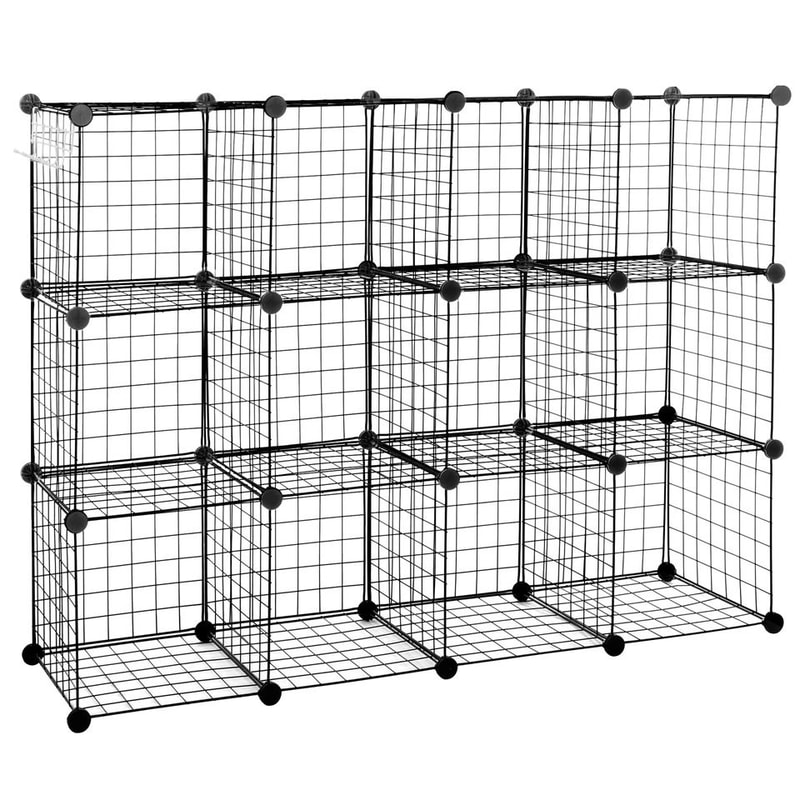 Metal Storage Organizer Wire Cube Storage Shelves DIY Closet Cabinet Bookshelf For Office Home Clot 0
