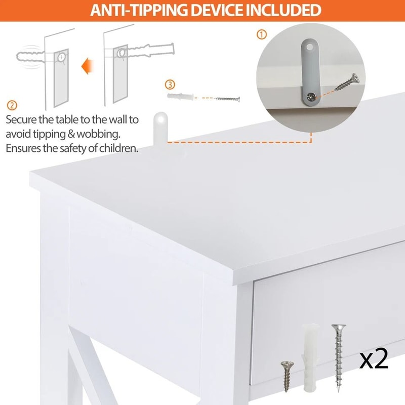 White Hallway Sofa Table Tier Console Table With Storage Shelf For Living Room MDF Home Decor Table 4