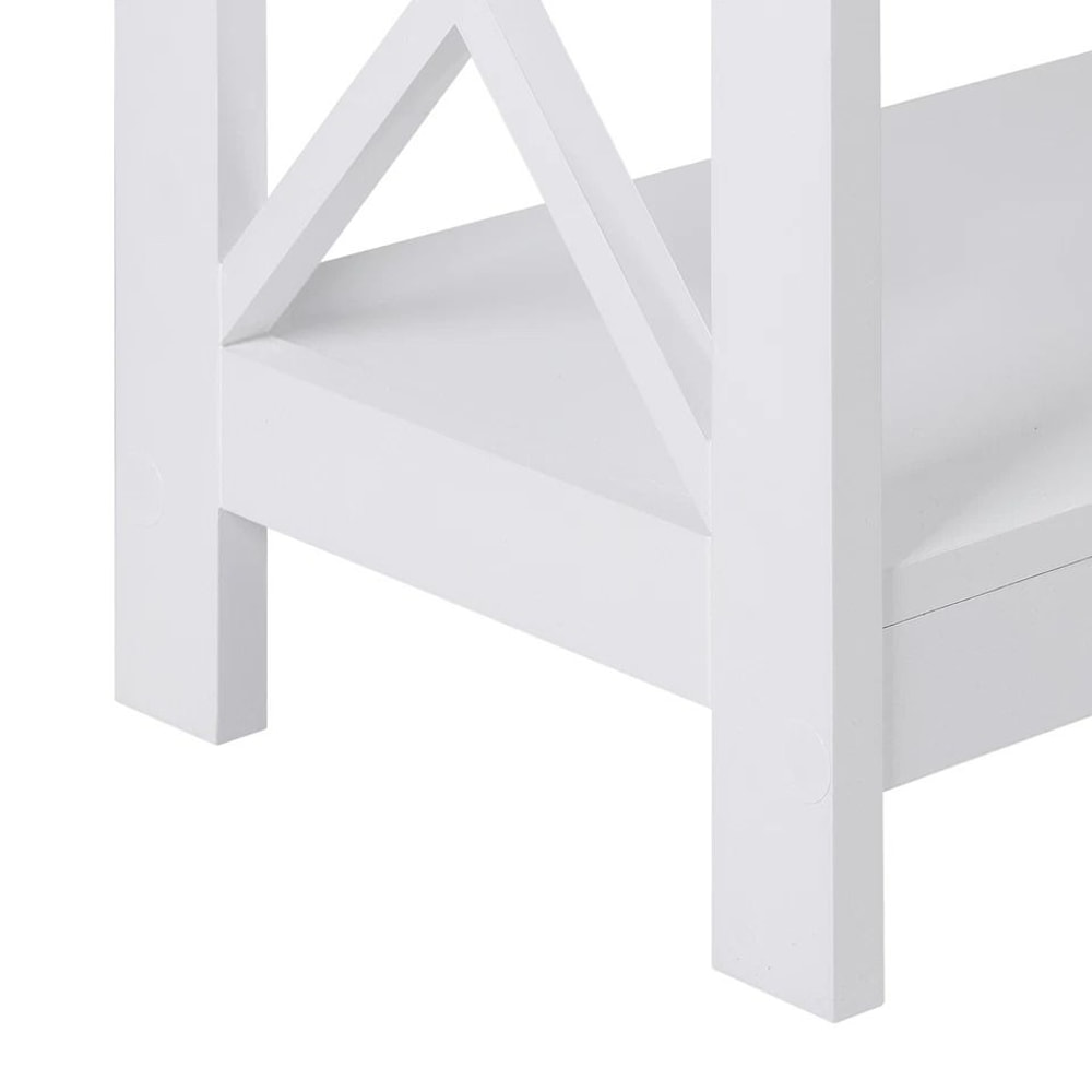 White Hallway Sofa Table Tier Console Table With Storage Shelf For Living Room MDF Home Decor Table 6