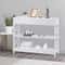 White Hallway Sofa Table Tier Console Table With Storage Shelf For Living Room MDF Home Decor Table 9