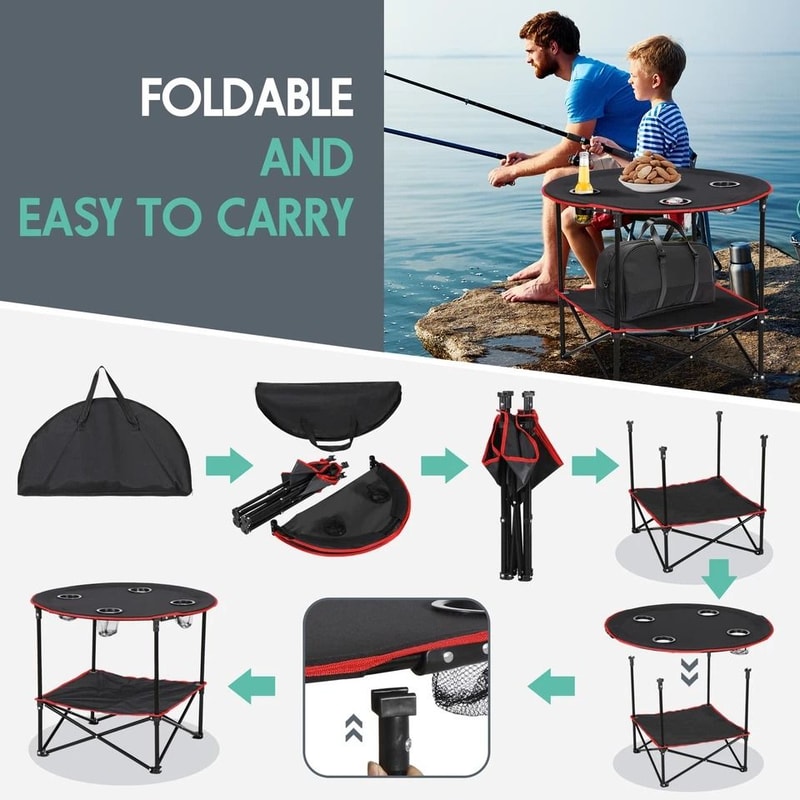 Portable Foldable Camping Table Lightweight Outdoor Table Perfect For Beach Picnic Camping 2