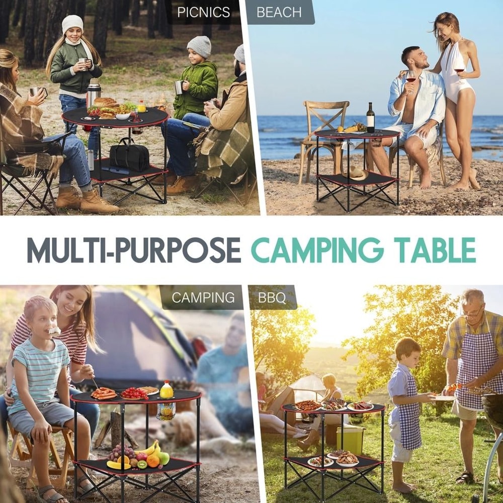 Portable Foldable Camping Table Lightweight Outdoor Table Perfect For Beach Picnic Camping 3