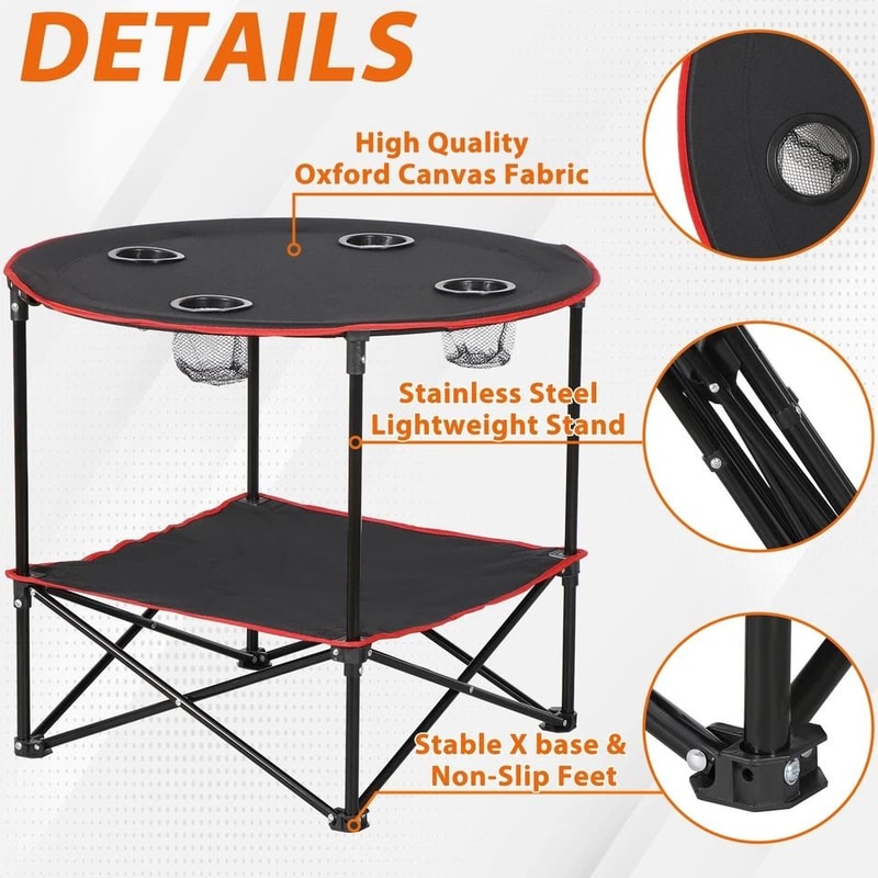Portable Foldable Camping Table Lightweight Outdoor Table Perfect For Beach Picnic Camping 4