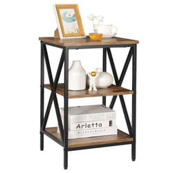 x-shaped end table with shelves, tier square side table, modern design for living room and bedroom