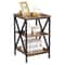 XShaped End Table With Shelves Tier Square Side Table Modern Design For Living Room And Bedroom 3