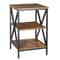 XShaped End Table With Shelves Tier Square Side Table Modern Design For Living Room And Bedroom 9