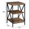 XShaped End Table With Shelves Tier Square Side Table Modern Design For Living Room And Bedroom 10
