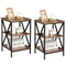 XShaped End Table With Shelves Tier Square Side Table Modern Design For Living Room And Bedroom 5