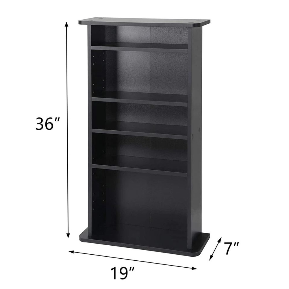 Tier CD Media Storage Cabinet Adjustable DVD Book Shelf With Customizable Display Spacious And Dura 1