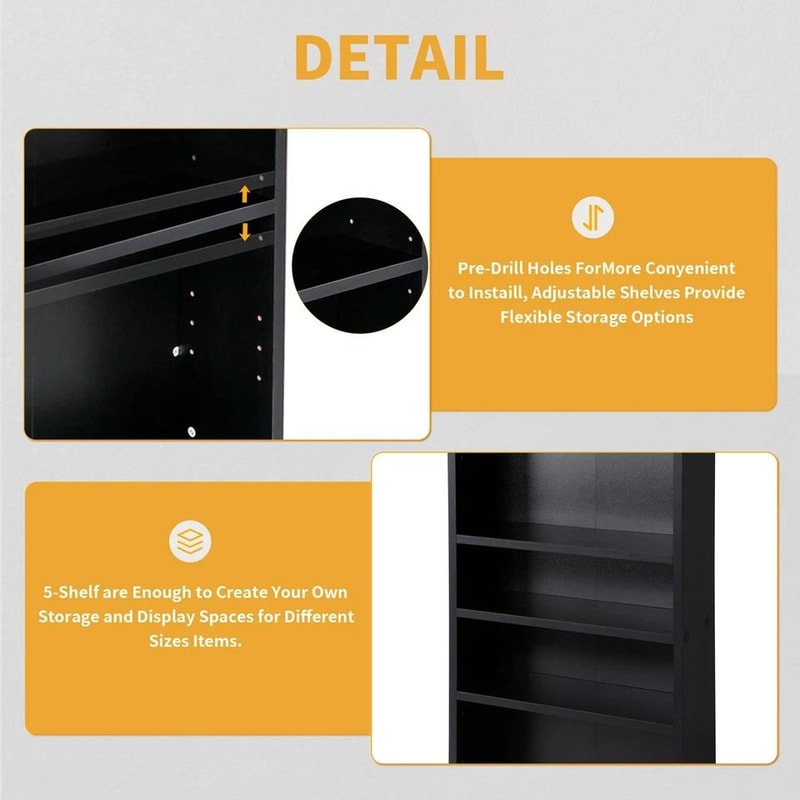Tier CD Media Storage Cabinet Adjustable DVD Book Shelf With Customizable Display Spacious And Dura 2