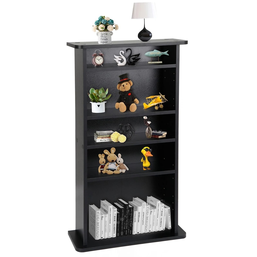 Tier CD Media Storage Cabinet Adjustable DVD Book Shelf With Customizable Display Spacious And Dura 14