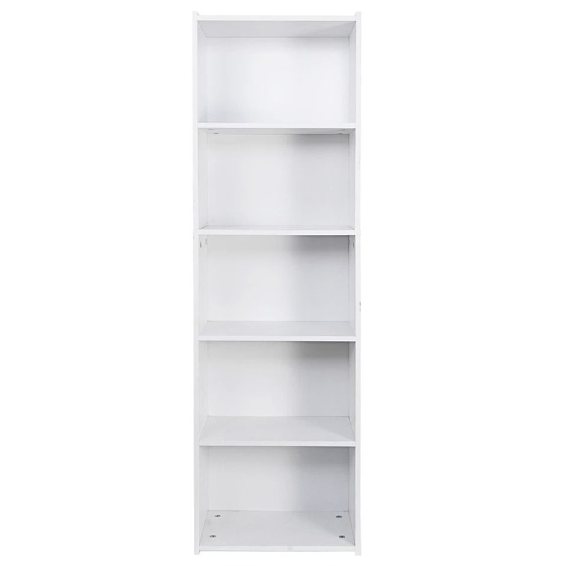 White Tier Bookcase Storage Modern Open Shelf High Back Design Stylish Indoor Storage Unit Durable 4