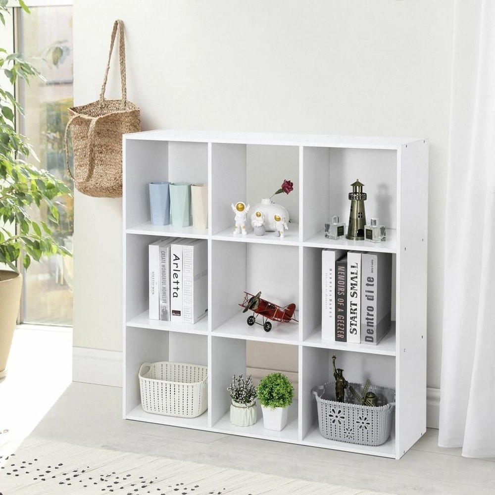 White Storage Organizer Cube Closet Organizer Bookcase Shelving For Living Room Or Office 1