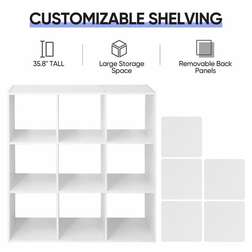 White Storage Organizer Cube Closet Organizer Bookcase Shelving For Living Room Or Office 4