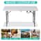 Folding Table Adjustable Height White Indoor And Outdoor Camping Table Perfect For Party And Picnic 5