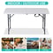 Folding Table Adjustable Height White Indoor And Outdoor Camping Table Perfect For Party And Picnic 5
