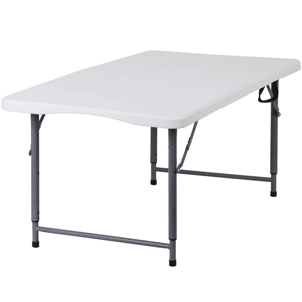 Folding Table Adjustable Height White Indoor And Outdoor Camping Table Perfect For Party And Picnic 11