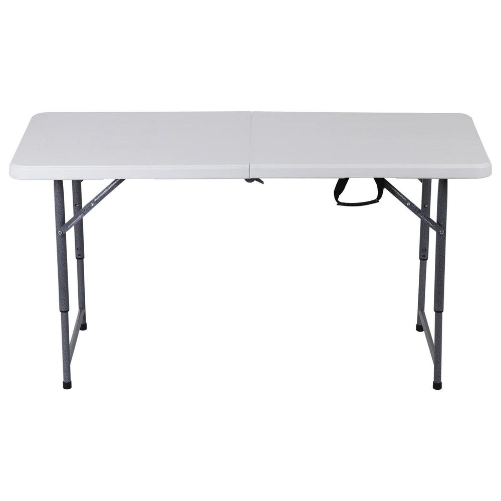 Folding Table Adjustable Height White Indoor And Outdoor Camping Table Perfect For Party And Picnic 12
