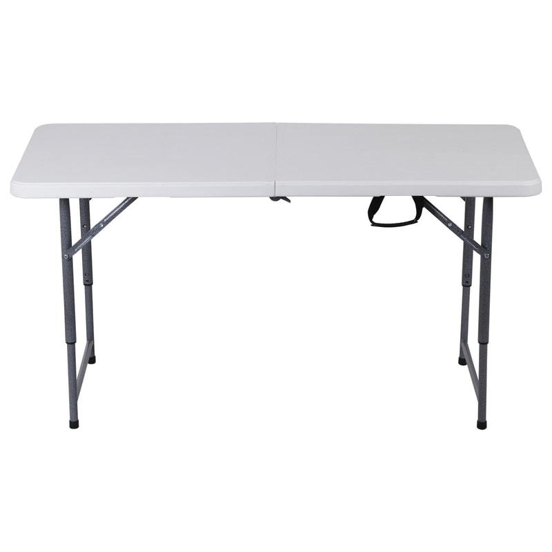 Folding Table Adjustable Height White Indoor And Outdoor Camping Table Perfect For Party And Picnic 12