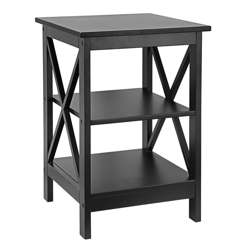 Tier End Table Stand For Sofa Bed SpaceSaving Bedroom Living Room Storage Compact MDF Side Table Fo 9