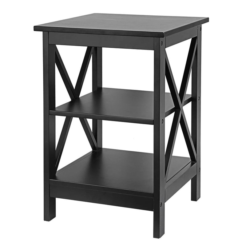 Tier End Table Stand For Sofa Bed SpaceSaving Bedroom Living Room Storage Compact MDF Side Table Fo 3