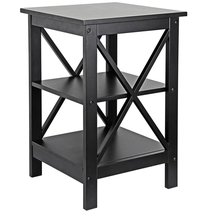 Tier End Table Stand For Sofa Bed SpaceSaving Bedroom Living Room Storage Compact MDF Side Table Fo 4