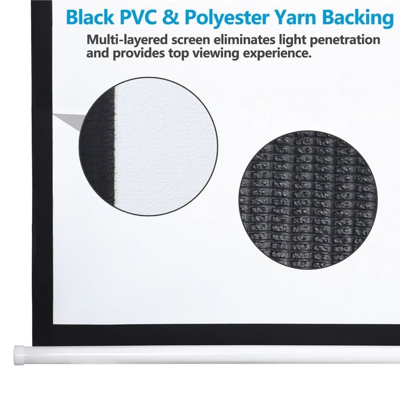 HD Projector ScreenDiagonal Pull Down Home Theater Projection Matte White Viewing Angle 5