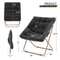 Black Folding Saucer Chair Soft Faux Fur Lounge Chair Cozy Accent Chair For Bedroom Comfortable Com 3