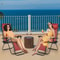 Zero Gravity Lounge Chair Foldable Outdoor Recliner With Drink Holder Adjustable Headrest Beach Cha 2