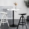 Adjustable Height Bar Table White Wooden Round Top Chrome Base For Pub Kitchen Patio 3