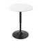 Adjustable Height Bar Table White Wooden Round Top Chrome Base For Pub Kitchen Patio 0