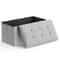 Foldable Storage Ottoman Light Gray Foot Stool Bench With Chest Flipping Lid For Extra Seating 1