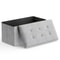 Foldable Storage Ottoman Light Gray Foot Stool Bench With Chest Flipping Lid For Extra Seating 1