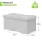 Foldable Storage Ottoman Light Gray Foot Stool Bench With Chest Flipping Lid For Extra Seating 2
