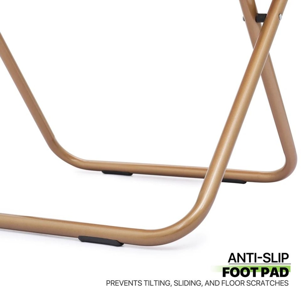 Oversized Round Cozy Moon Lounge Chair Metal Frame Foldable Saucer Chair White 5