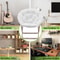 Oversized Round Cozy Moon Lounge Chair Metal Frame Foldable Saucer Chair White 6