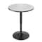Adjustable Height Silver Pub Bar Cocktail Table, Swivel Wood Round Tabletop, Sleek Metal Base for Home and Venue