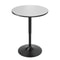 Adjustable Height Silver Pub Bar Cocktail Table, Swivel Wood Round Tabletop, Sleek Metal Base for Home and Venue