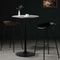 Adjustable Height Silver Pub Bar Cocktail Table, Swivel Wood Round Tabletop, Sleek Metal Base for Home and Venue